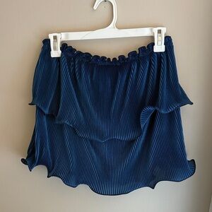 SHEIN Teal/Blue Ruffled Tube Top